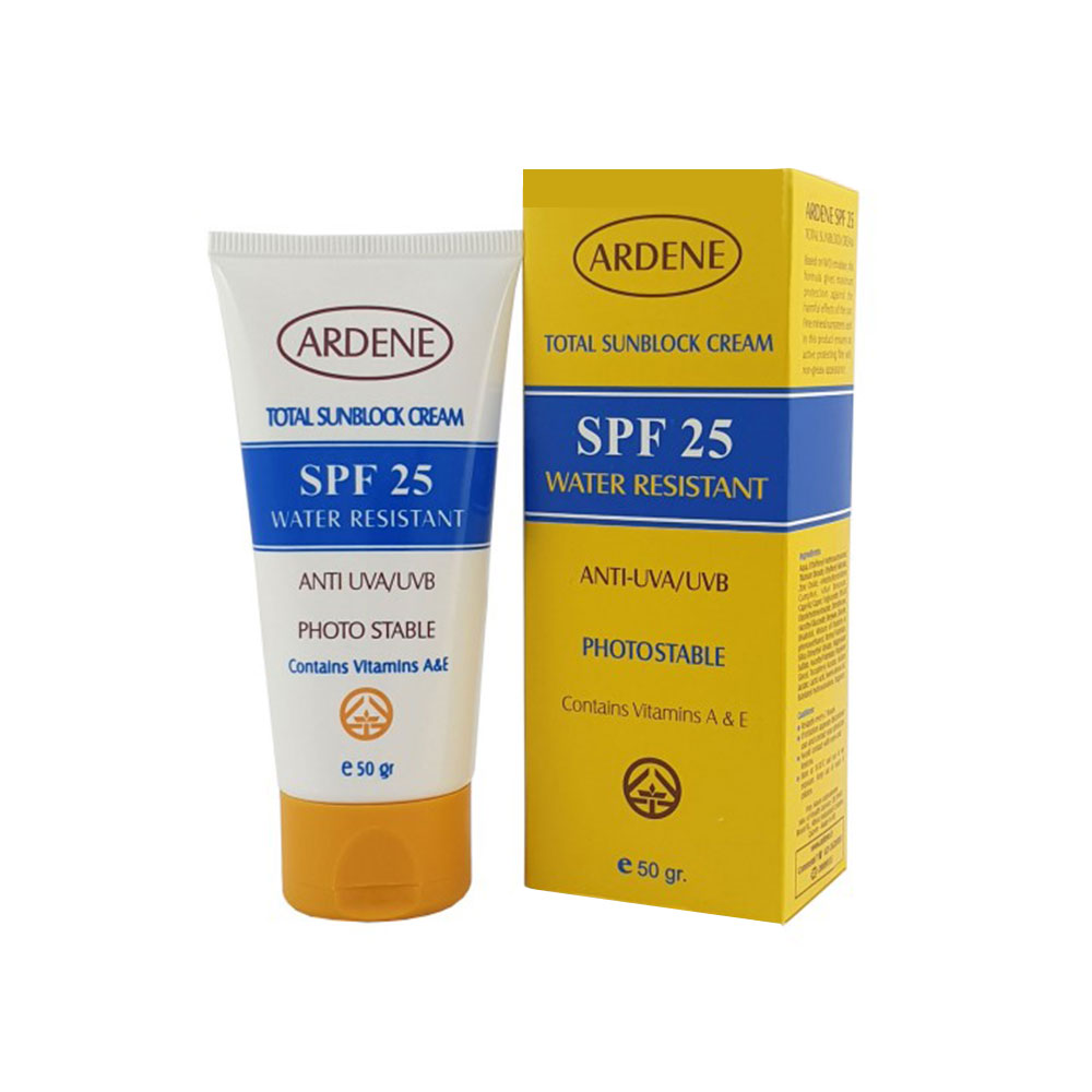 ویژگی کرم ضد آفتاب بی رنگ آردن مدل SPF25